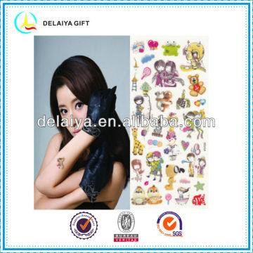 Hot sale cartoon body temporary tattoo sticker for kids